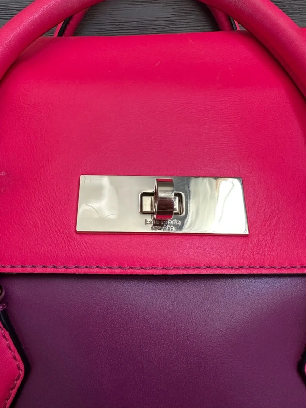Kate Spade Joanie Catherine Street Moody Plum Purse Handbag Bright Pink Purple